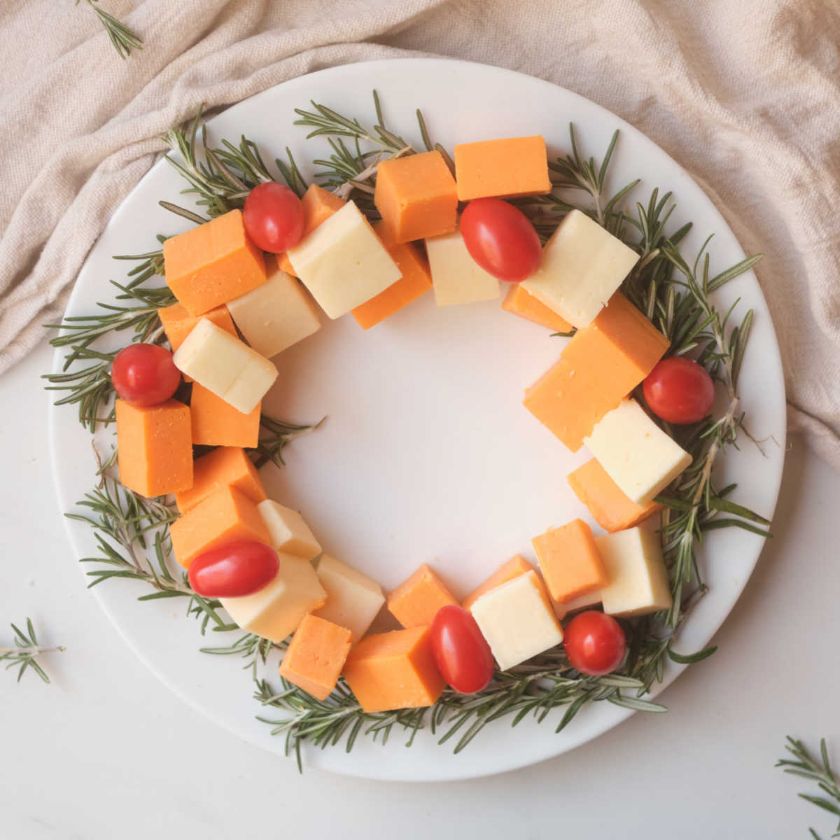 rosemary christmas wreath cheese plate