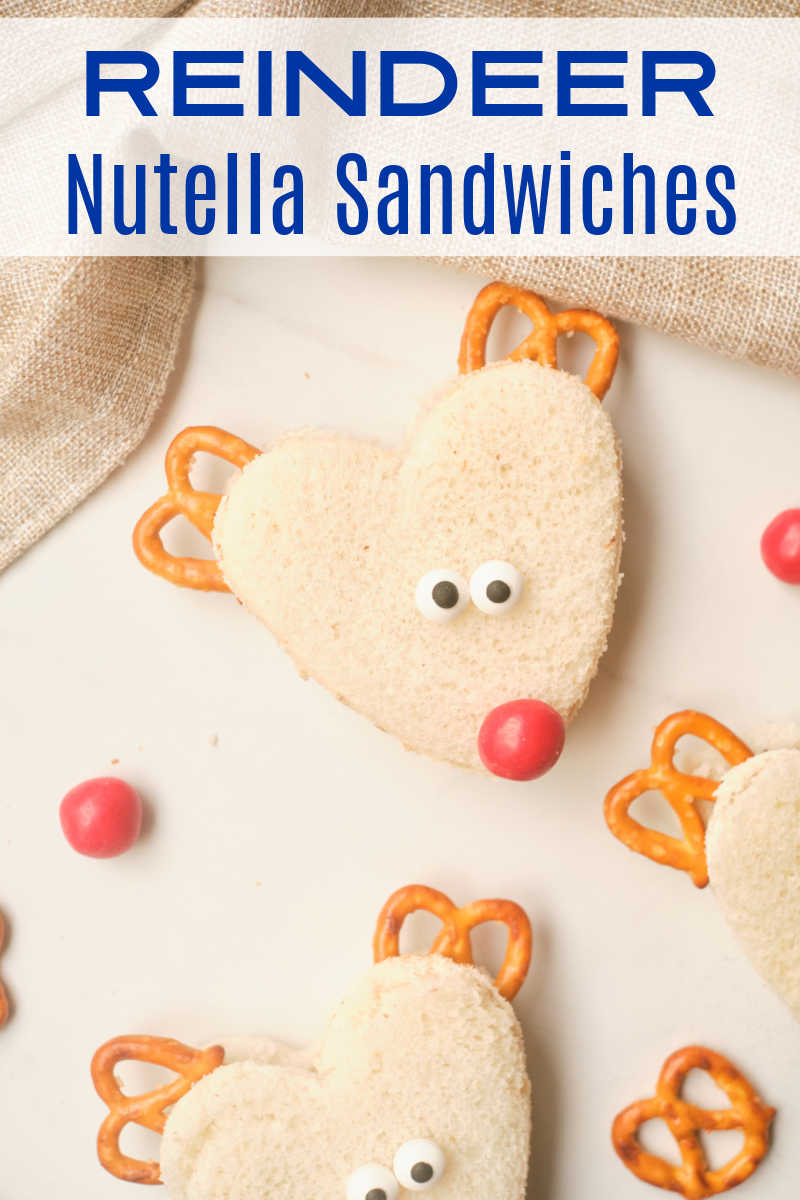 This reindeer Nutella sandwich recipe is absolutely adorable and delicious, so it is perfect to serve throughout the holiday season.