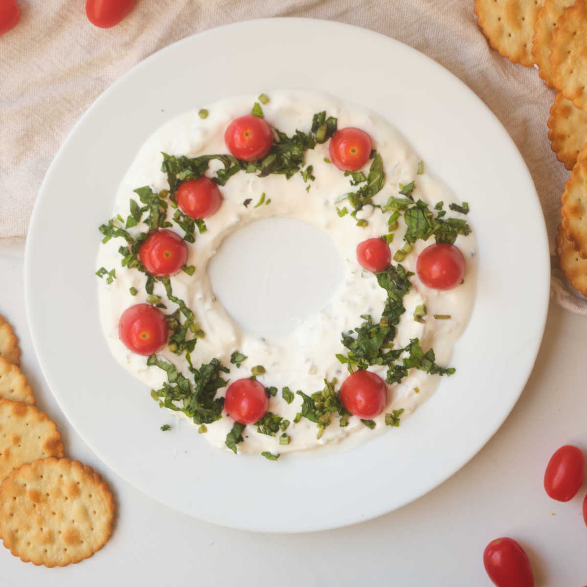 tzatziki wreath christmas party food