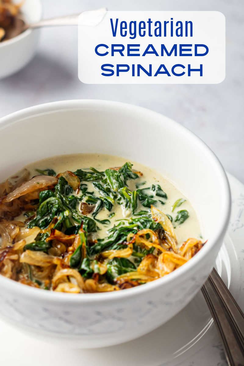 The whole family, including the picky eaters, will love to eat their vegetables, when you serve them my vegetarian creamed spinach side dish.
