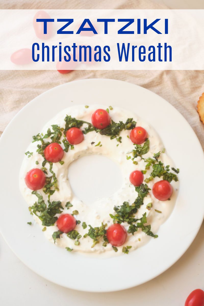 Holiday party food prep can be quick and easy, when you follow the simple instructions for my tzatziki Christmas wreath dip recipe. 