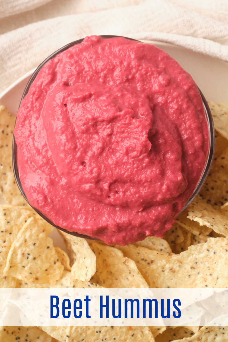 Make this easy beet hummus with cumin in your blender, so you can enjoy a pretty red dip that is packed with nutrition.