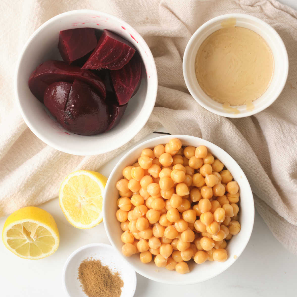 ingredients for beet hummus