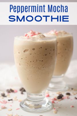 Mocha Peppermint Smoothie Recipe with Oats - Mama Likes To Cook