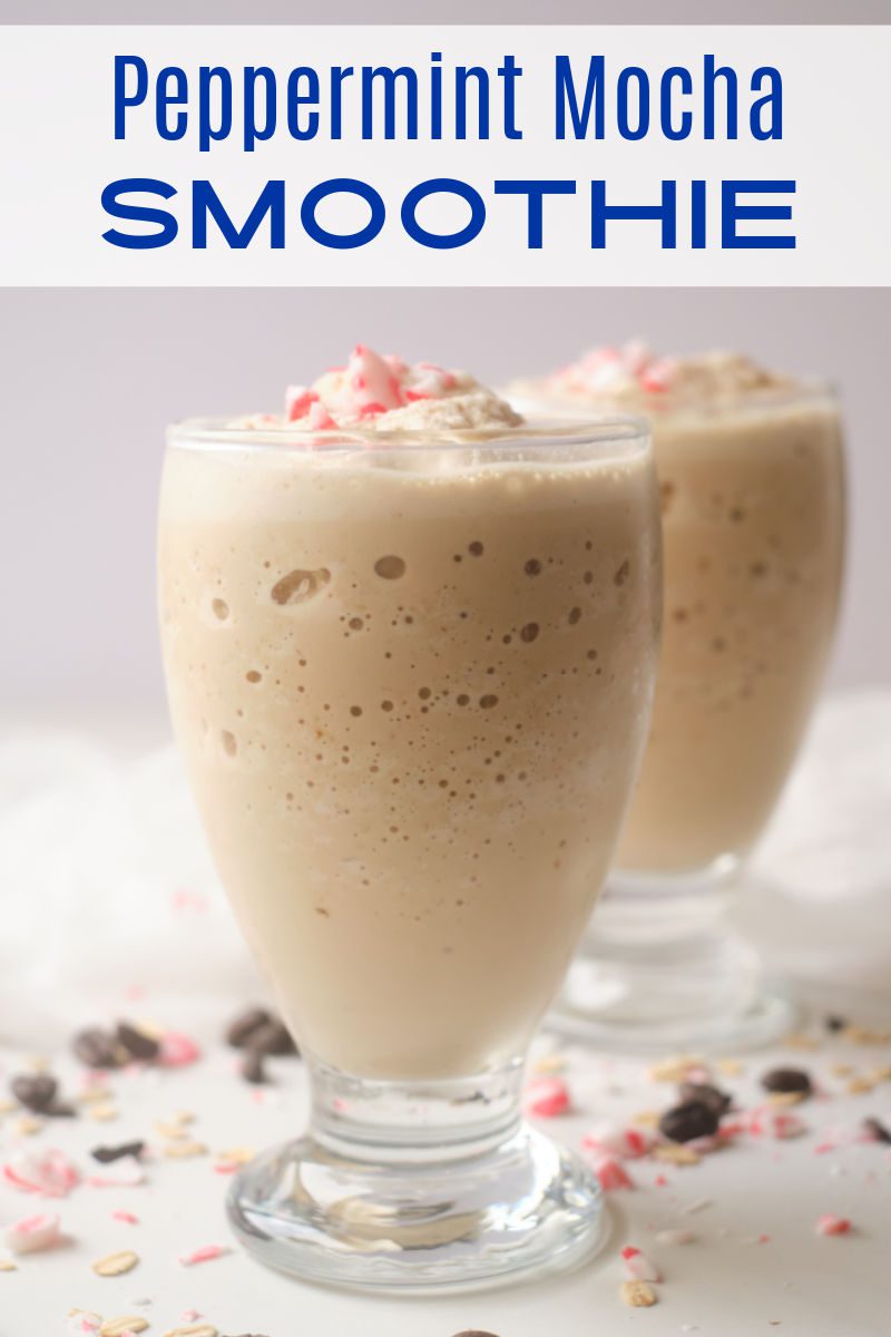 Sip a mocha peppermint smoothie, when you want to have your morning coffee and breakfast together in one tasty drink.