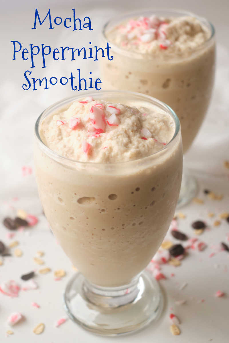 Sip a mocha peppermint smoothie, when you want to have your morning coffee and breakfast together in one tasty drink.
