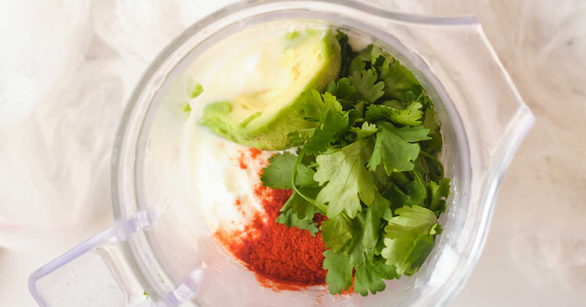 avocado salad dressing ingredients in blender