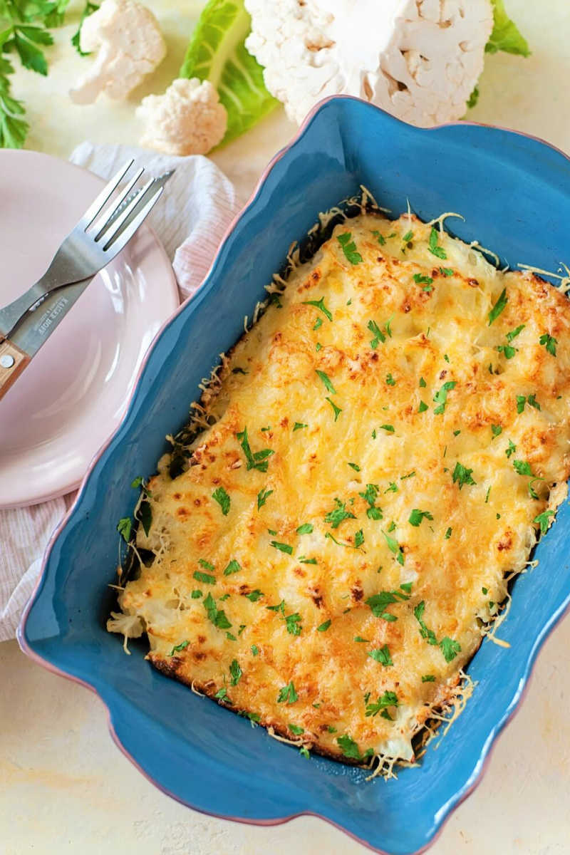 Smoked gouda cauliflower gratin is a rich and cheesy side dish, so kids and adults will love this flavorful way to enjoy vegetables. 