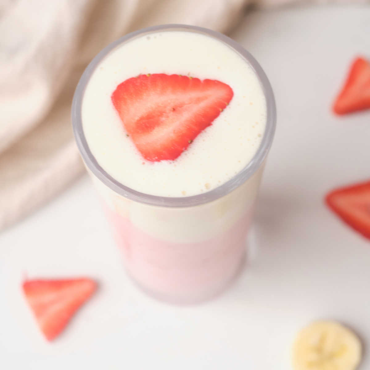 banana strawberry layered smoothie