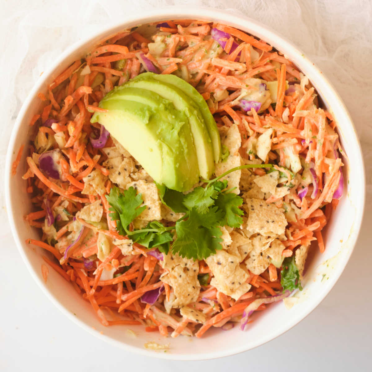 bowl of carrot slaw