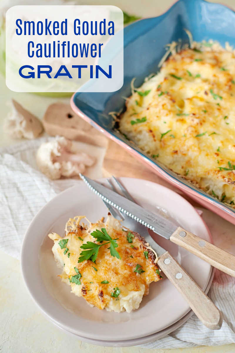 Smoked gouda cauliflower gratin is a rich and cheesy side dish, so kids and adults will love this flavorful way to enjoy vegetables. 