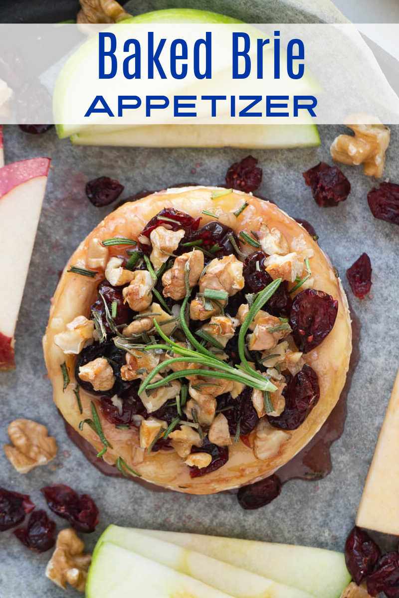 Enjoy this baked brie appetizer topped with cranberries and walnuts, when you want an easy dish that looks and tastes impressive.