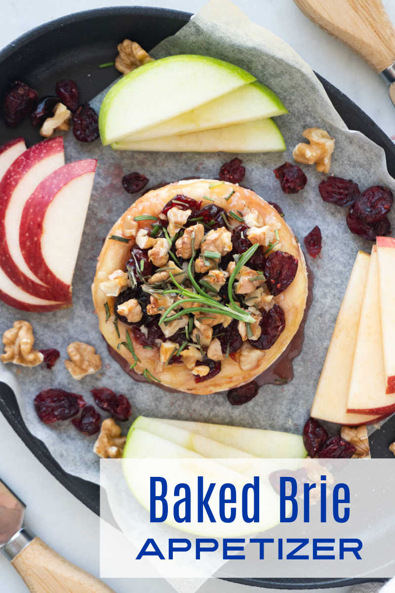 Enjoy this baked brie appetizer topped with cranberries and walnuts, when you want an easy dish that looks and tastes impressive.