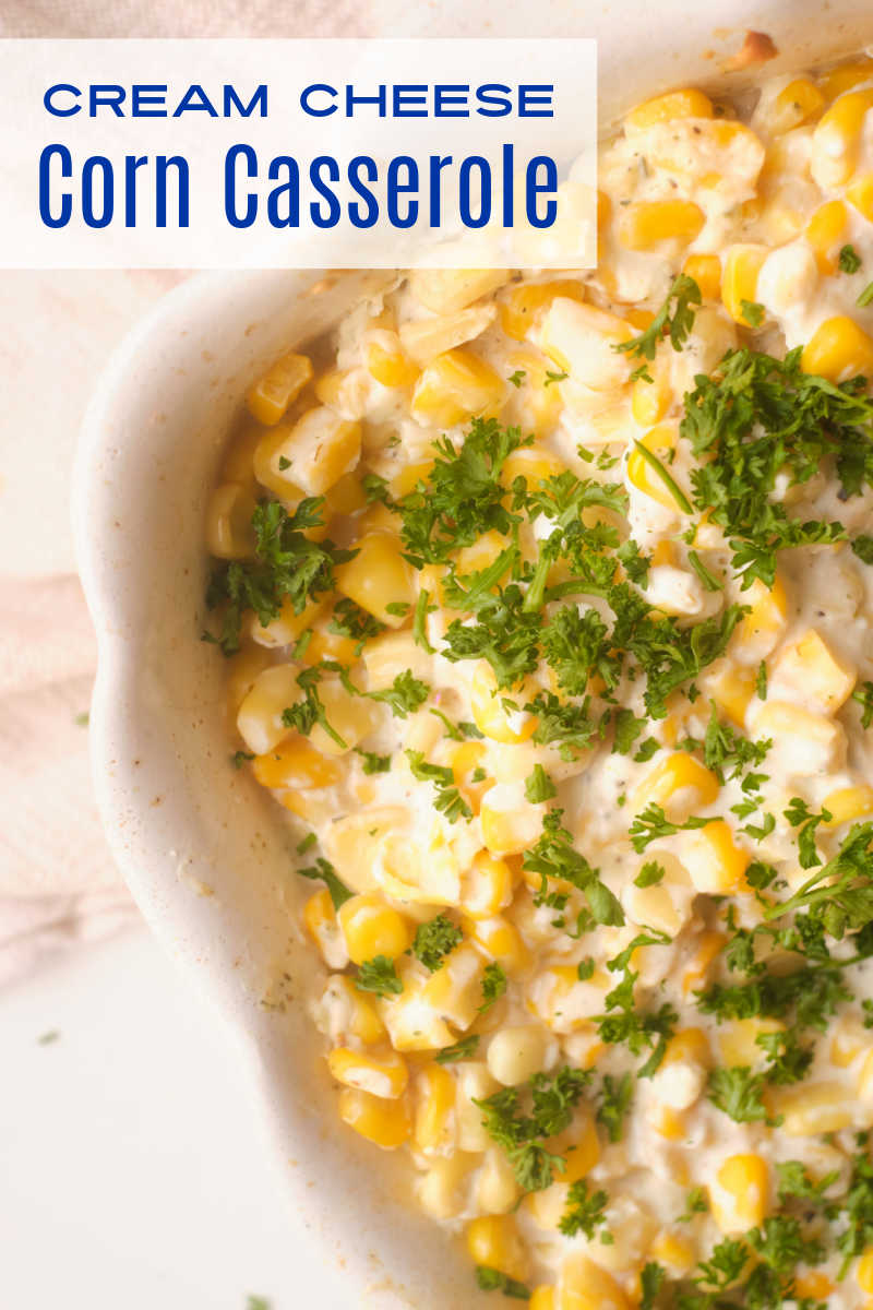 Enjoy this baked cream cheese corn casserole made with frozen corn, when you want an easy comfort food side dish the family with love.
