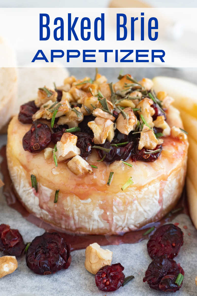 Enjoy this baked brie appetizer topped with cranberries and walnuts, when you want an easy dish that looks and tastes impressive.