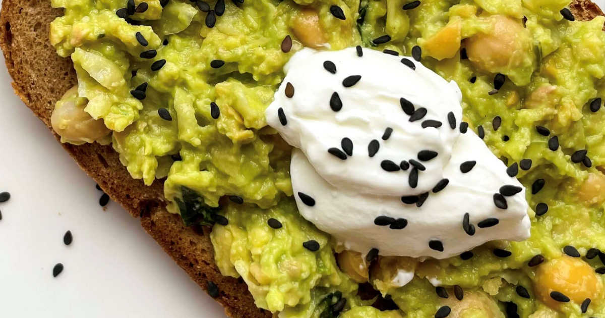 avocado toast with chickpeas