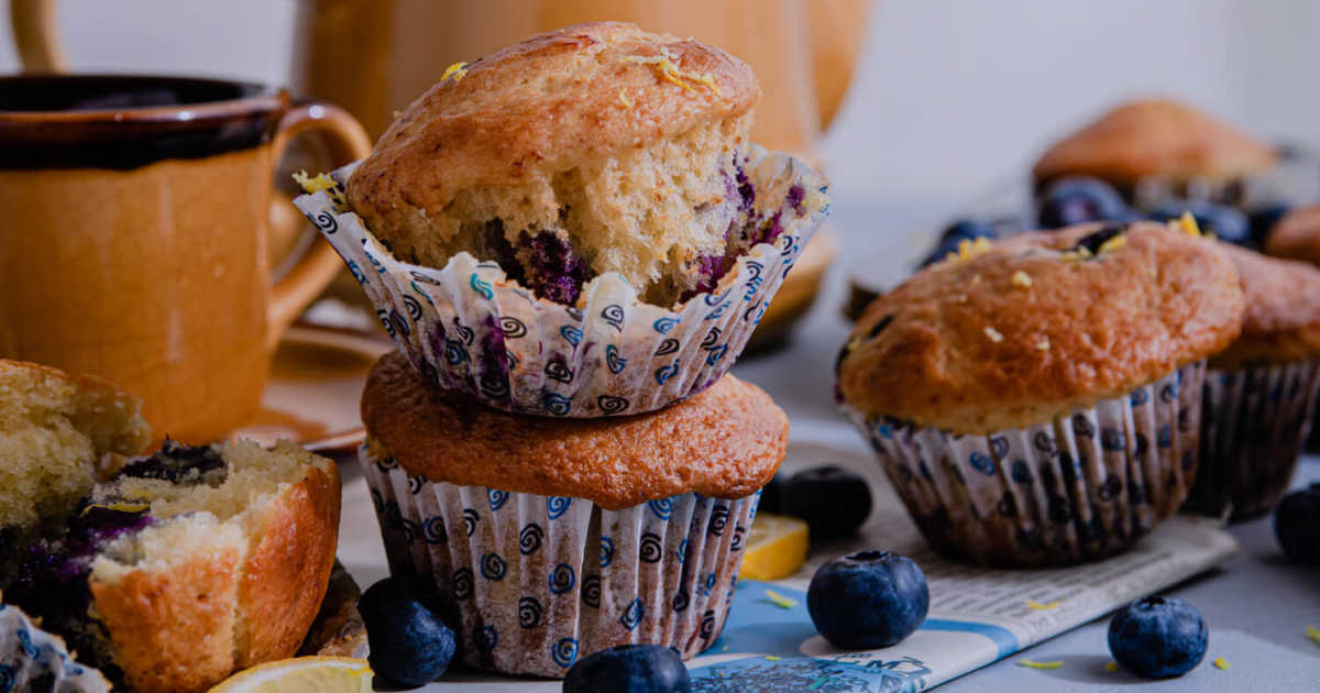 blueberry muffins and coffee