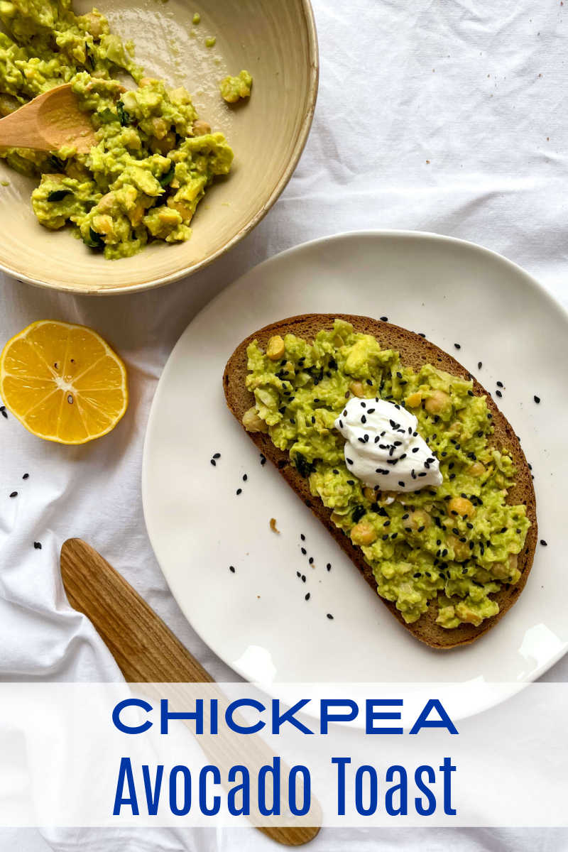 Delicious and nutritious chickpea guacamole is a nourishing topping for avocado toast or a tasty dip for chips or veggies. 