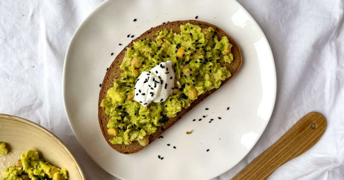 feature chickpea guacamole toast