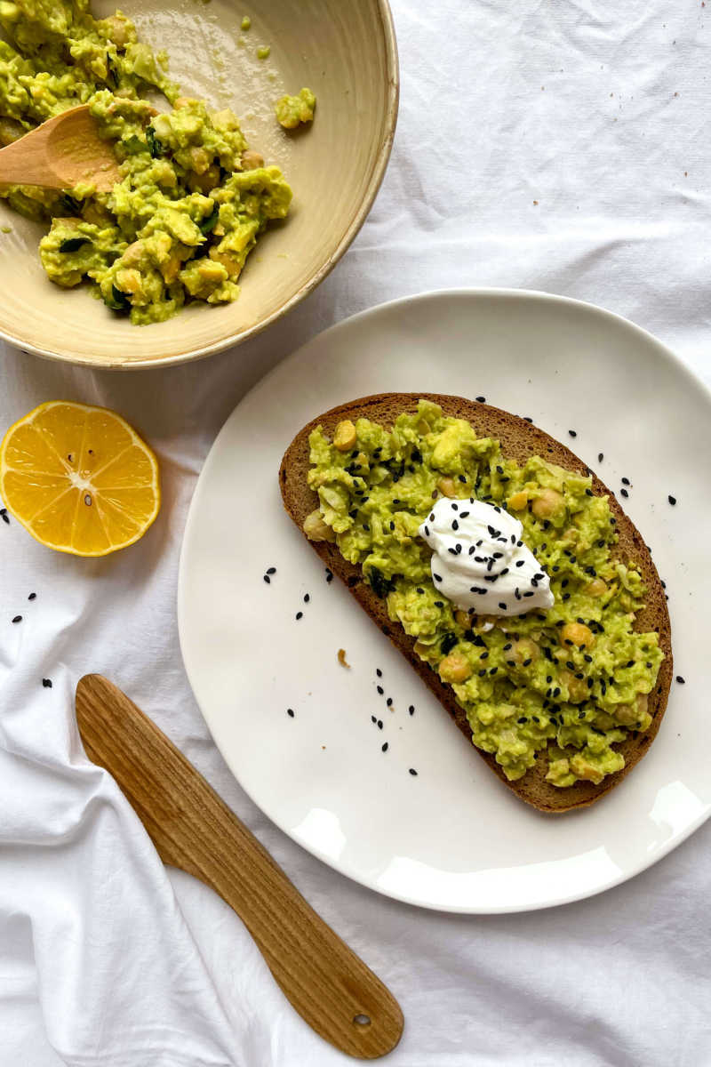 Chickpea Guacamole Recipe for Avocado Toast - Mama Likes To Cook