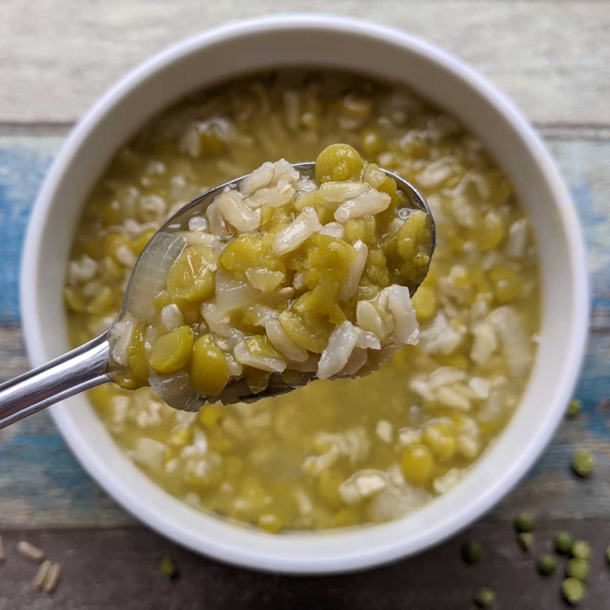 split pea soup spoonful