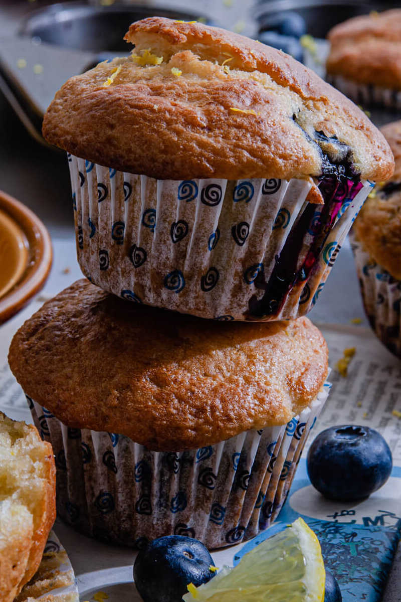 Start off your day with fresh blueberry muffins made with fresh blueberries and lemon or make them to enjoy as a snack or dessert. 