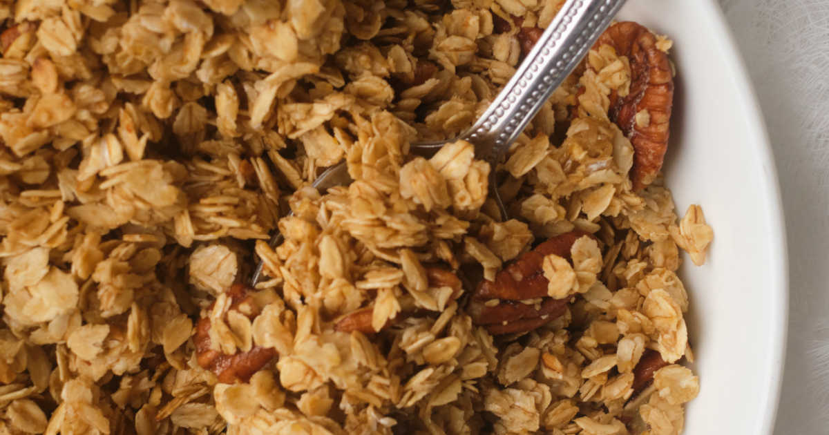 bowl of crock pot granola