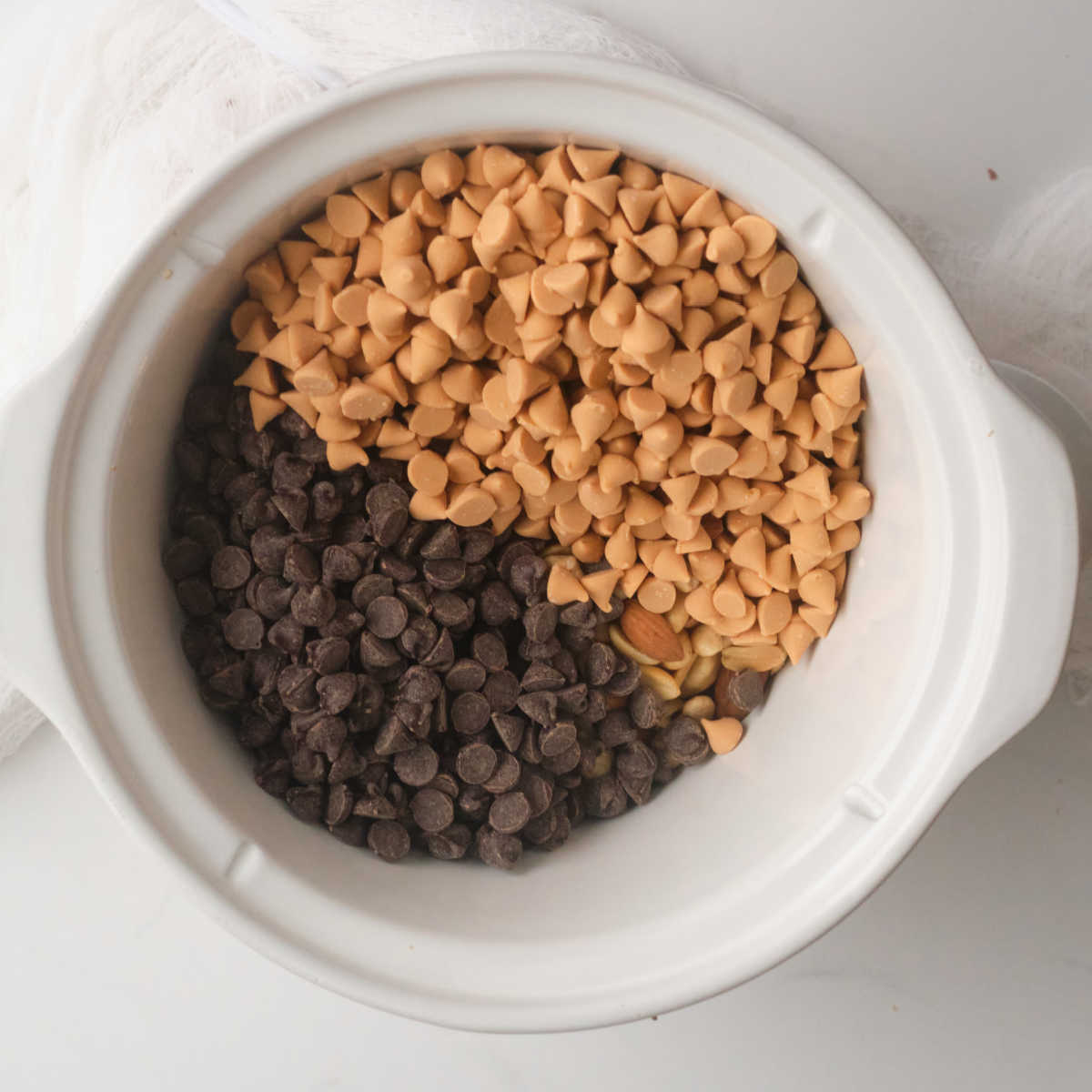 chocolate and butterscotch chips in crock pot