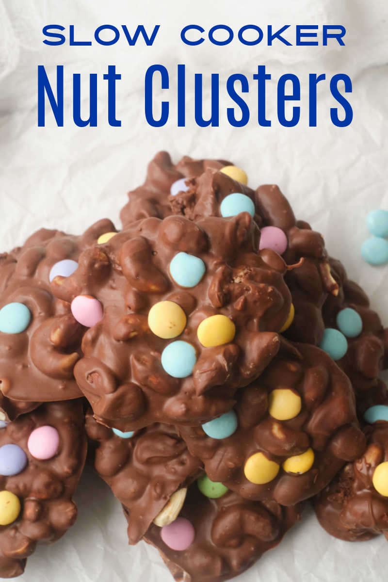 Slow cooker nut clusters are a fun no bake dessert treat to make at home with just a few simple ingredients.