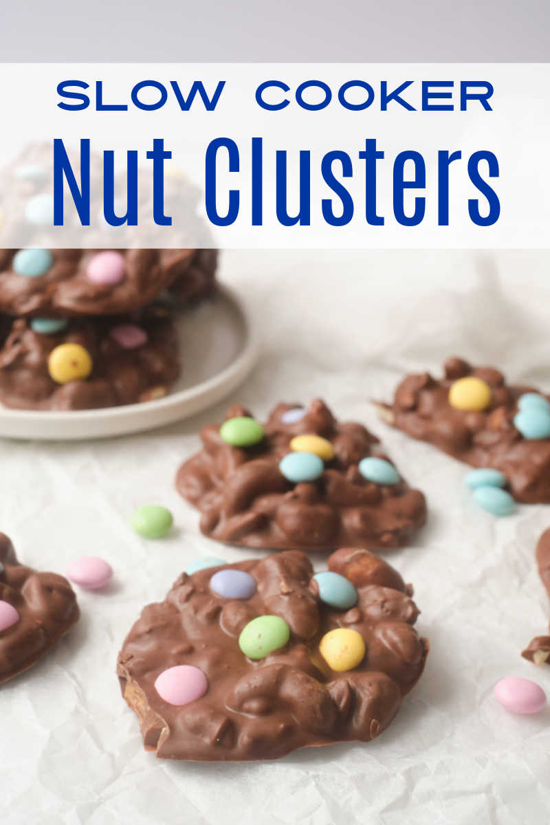 Slow cooker nut clusters are a fun no bake dessert treat to make at home with just a few simple ingredients.