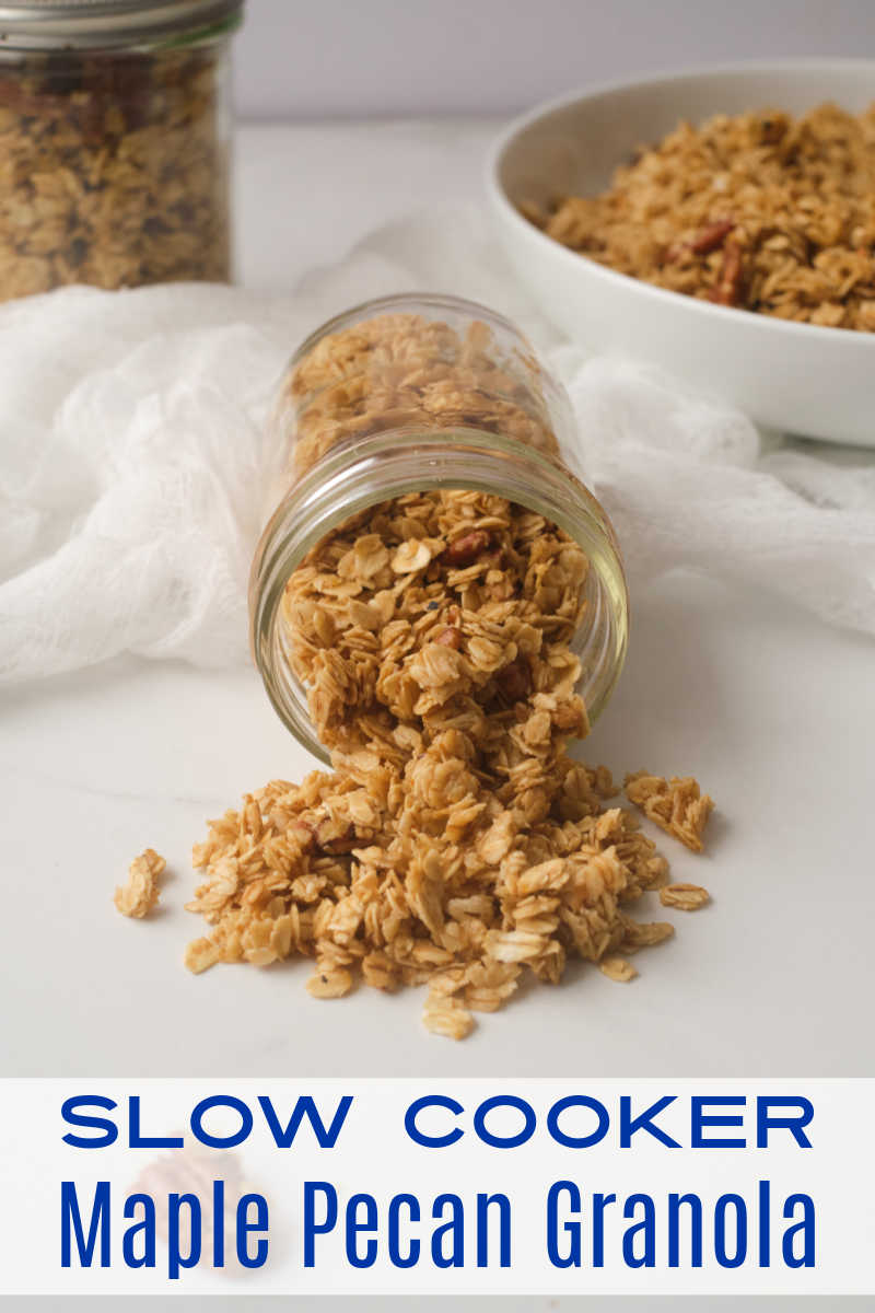 Anyone can make homemade cereal with just 3 ingredients, when you follow my simple maple pecan slow cooker granola recipe.