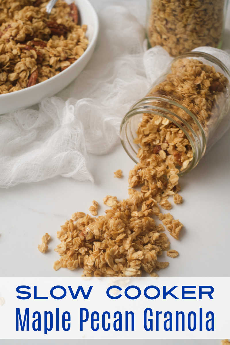 Anyone can make homemade cereal with just 3 ingredients, when you follow my simple maple pecan slow cooker granola recipe.