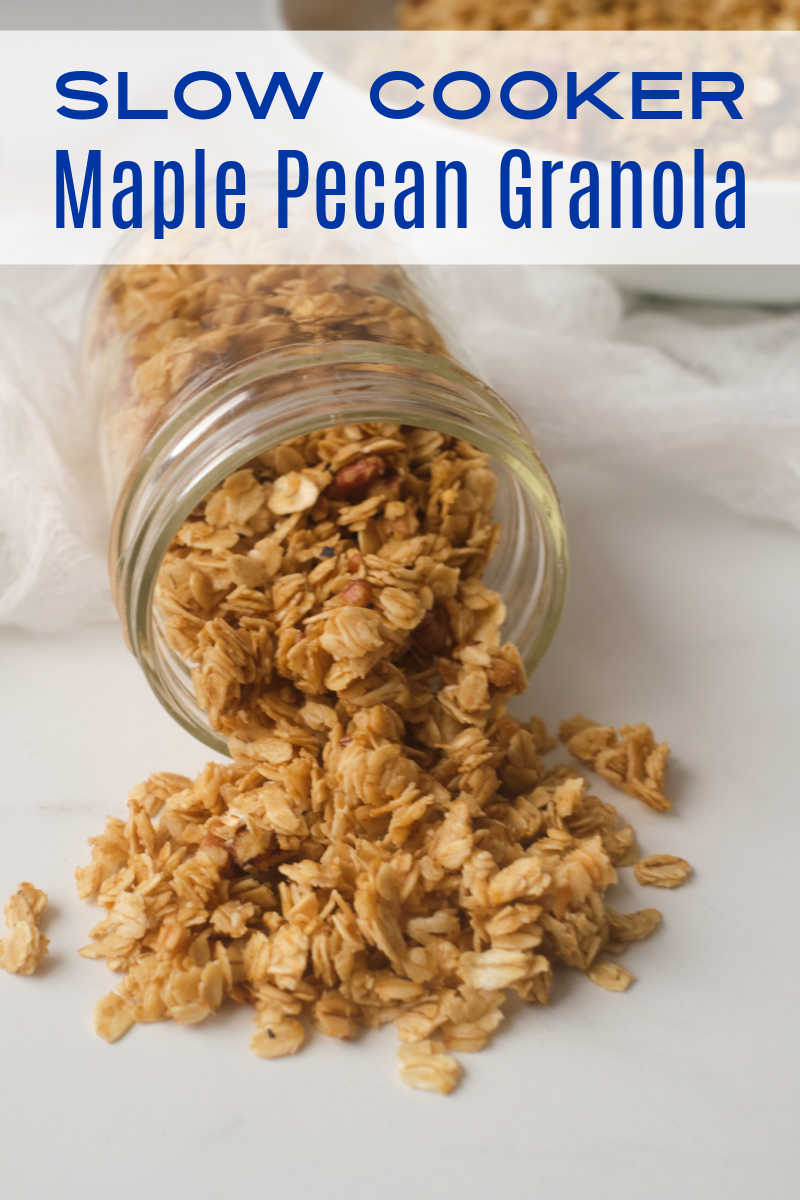 Anyone can make homemade cereal with just 3 ingredients, when you follow my simple maple pecan slow cooker granola recipe.