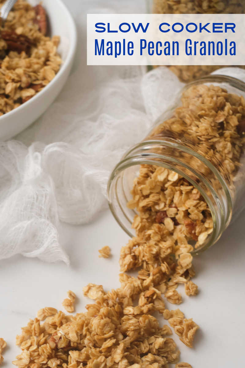 Anyone can make homemade cereal with just 3 ingredients, when you follow my simple maple pecan slow cooker granola recipe.