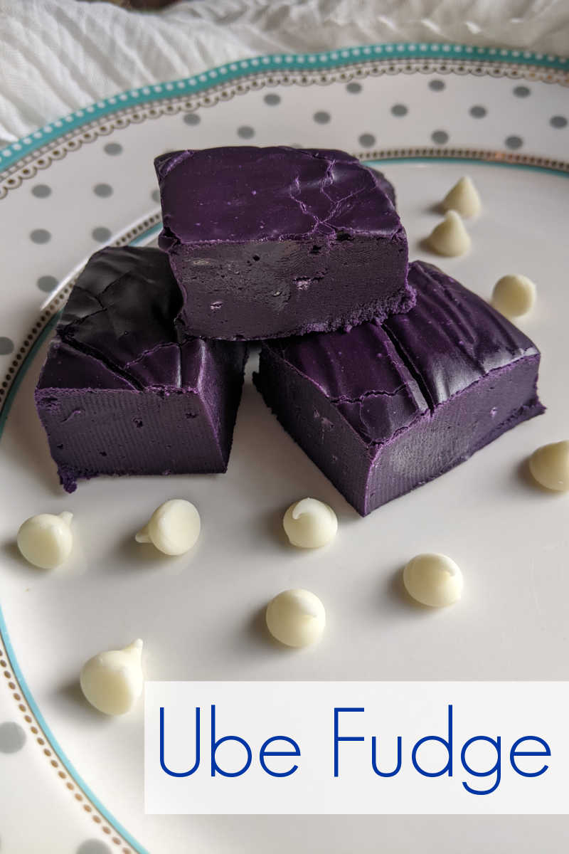 Ube fudge is a beautiful treat with the delicious taste of purple sweet potatoes and white chocolate. It is also quick and easy to make. 