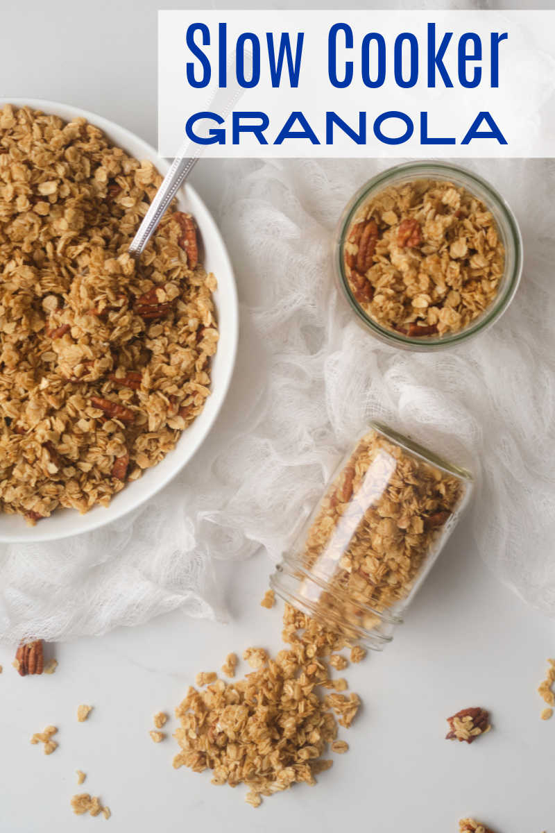 Anyone can make homemade cereal with just 3 ingredients, when you follow my simple maple pecan slow cooker granola recipe.