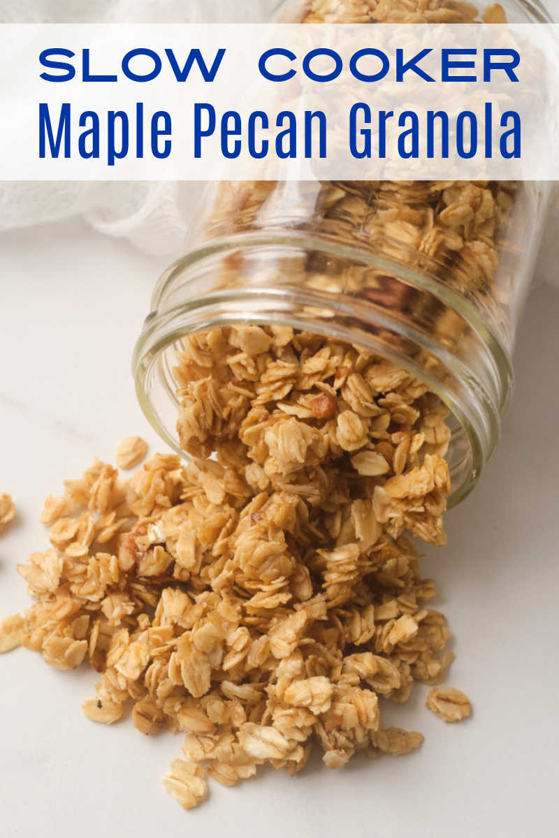 Anyone can make homemade cereal with just 3 ingredients, when you follow my simple maple pecan slow cooker granola recipe.