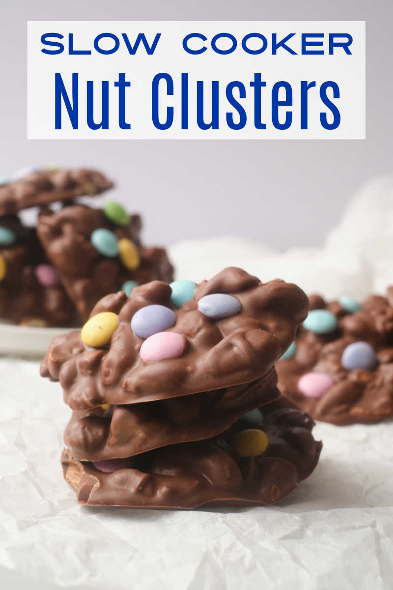 Slow cooker nut clusters are a fun no bake dessert treat to make at home with just a few simple ingredients.