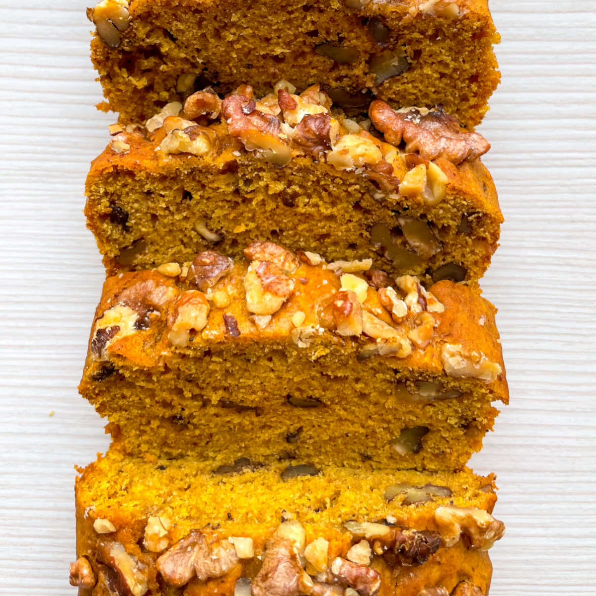 walnut pumpkin bread slices