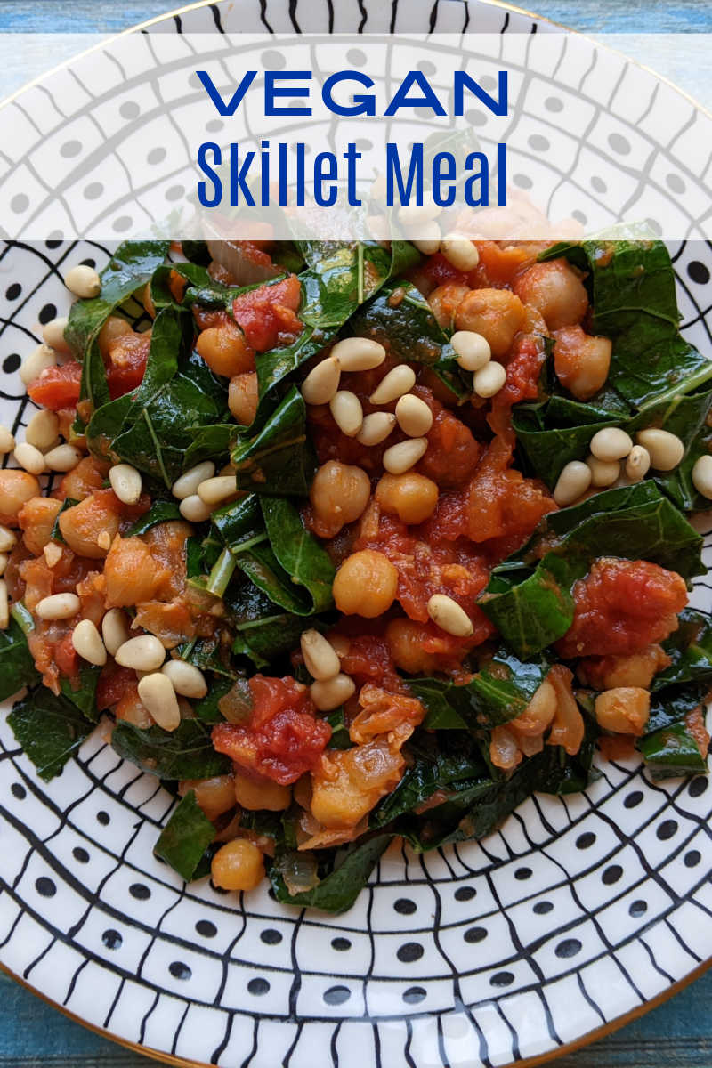 Greens & Chickpeas Vegan Skillet Recipe - Mama Likes To Cook