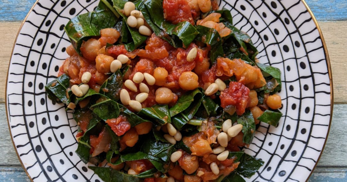 vegan collard green skillet meal