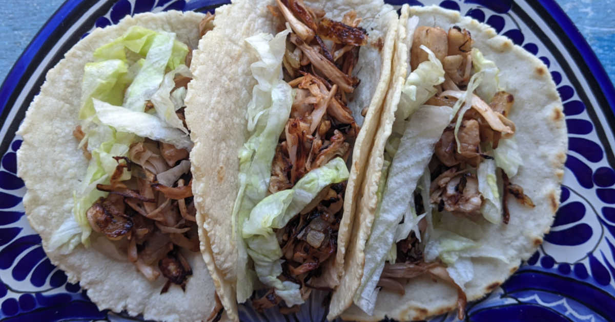 jackfruit tacos with lettuce