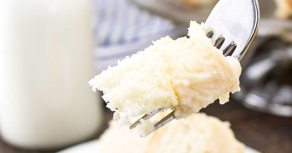 bite of cake with simple buttercream