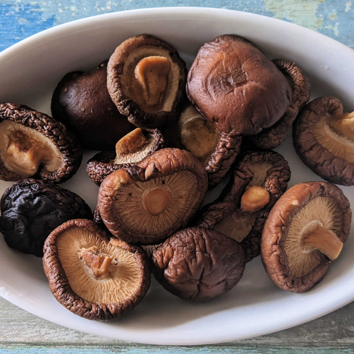 bowl of shitake mushrooms