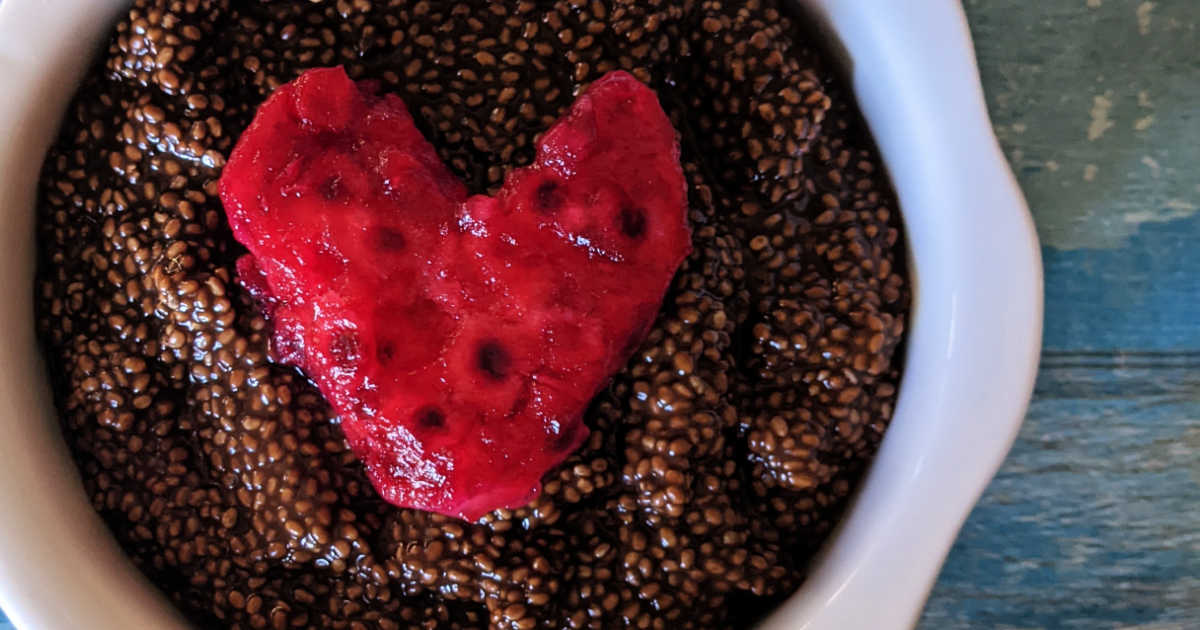 feature abuelita chia pudding with fruit heart