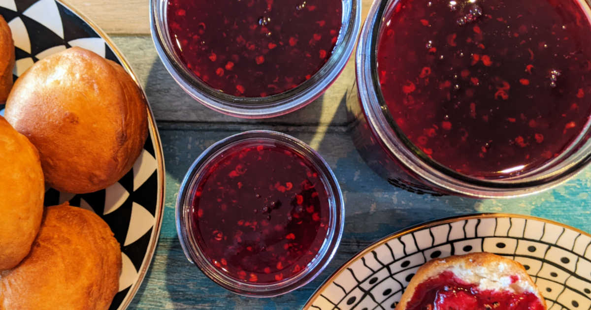 biscuits and prickly pear jam