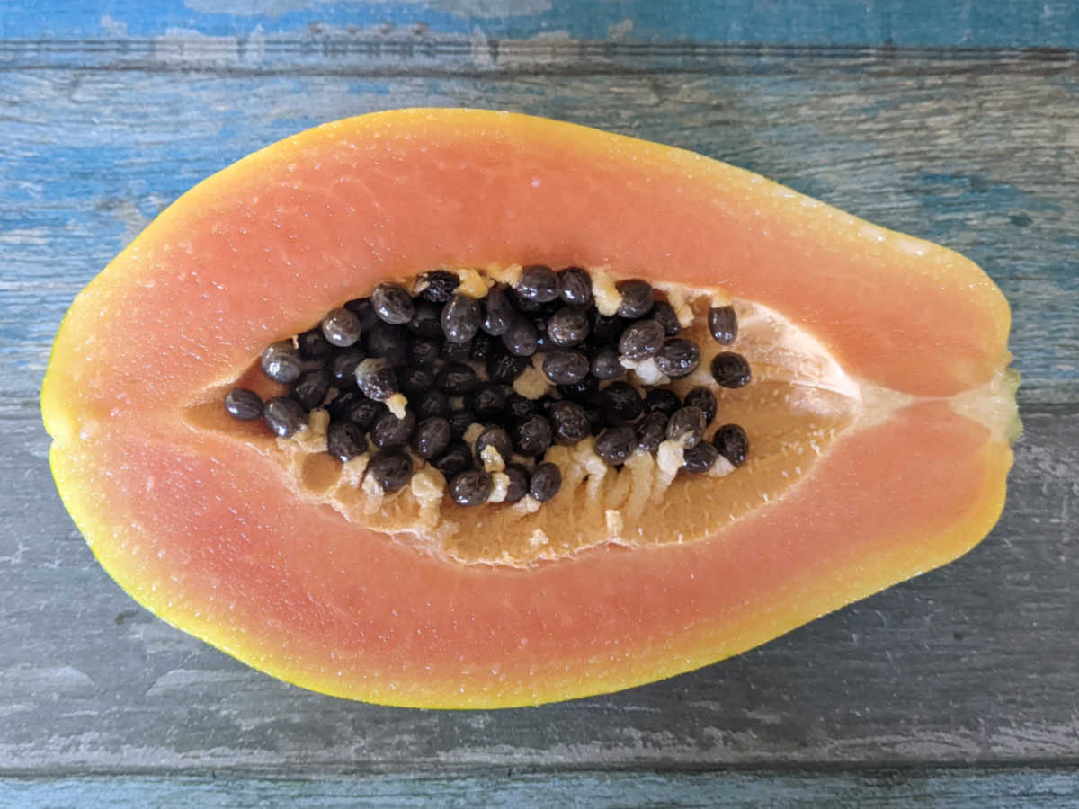 half strawberry papaya