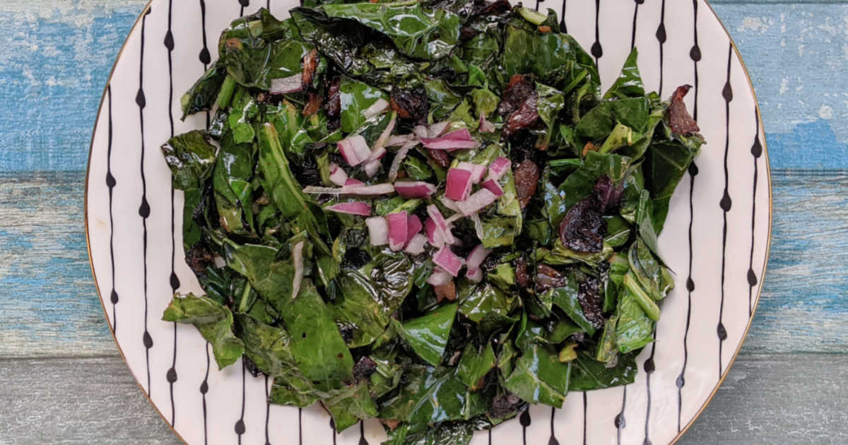 feature balsamic collard greens