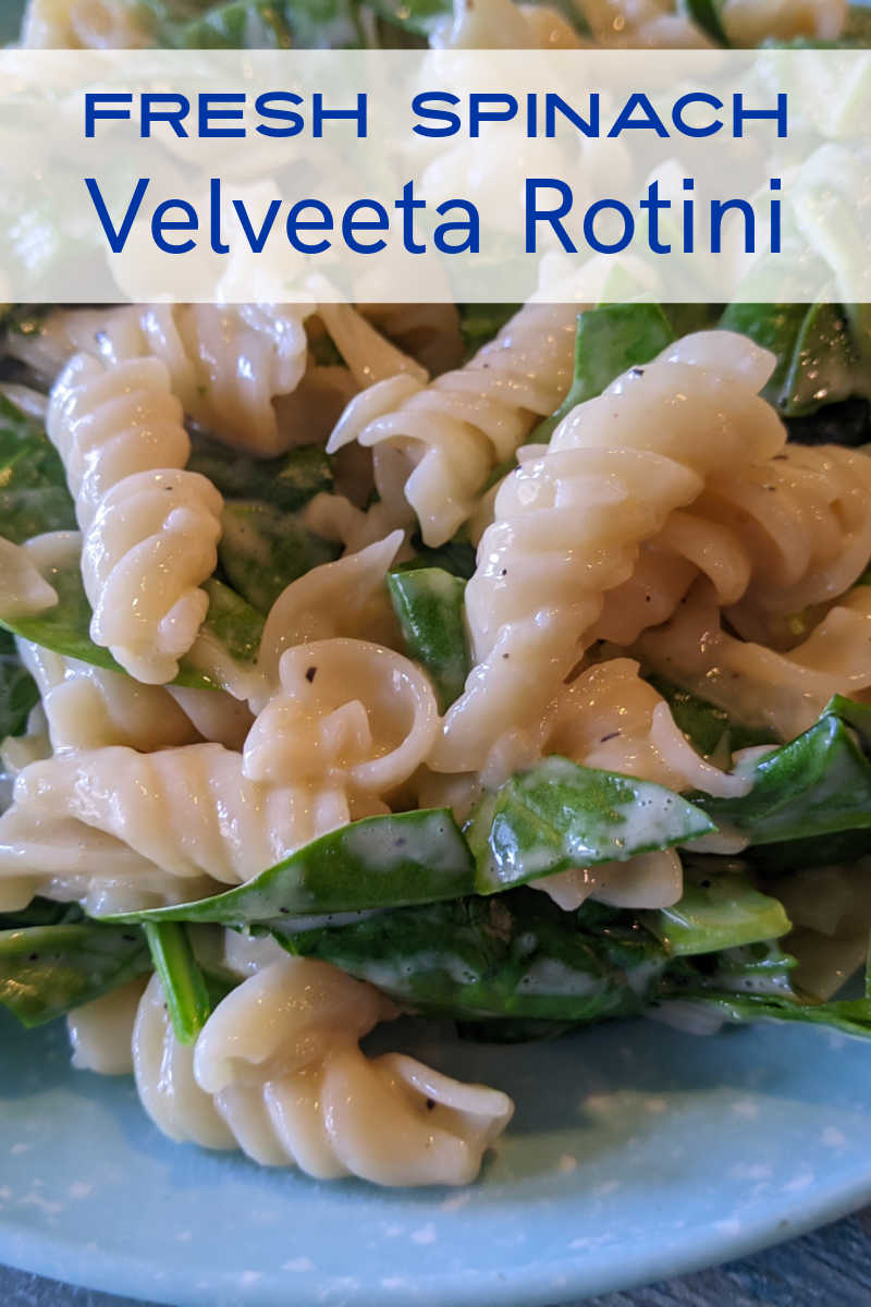 Fresh spinach Velveeta rotini adds nutritious twist to the classic cheesy macaroni comfort food I loved eating as a child. 