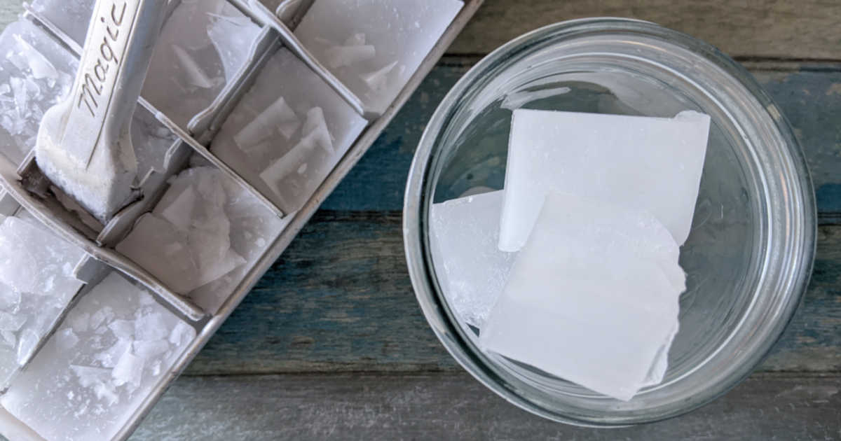 ice cube tray and mason jar